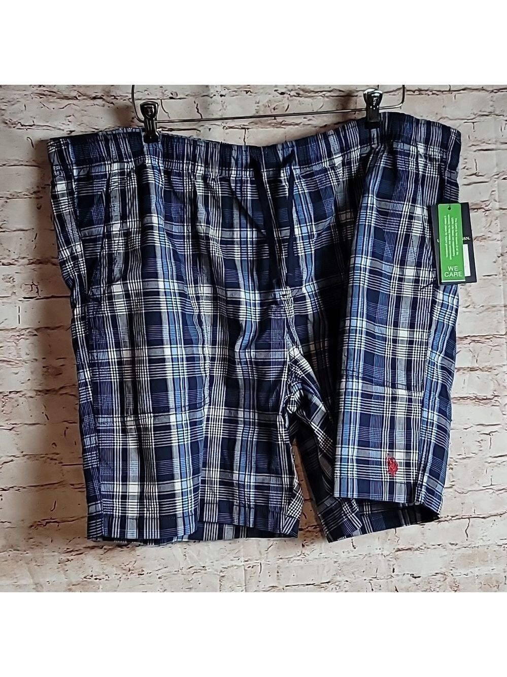 US polo plaid jogger shorts 2xl nwt